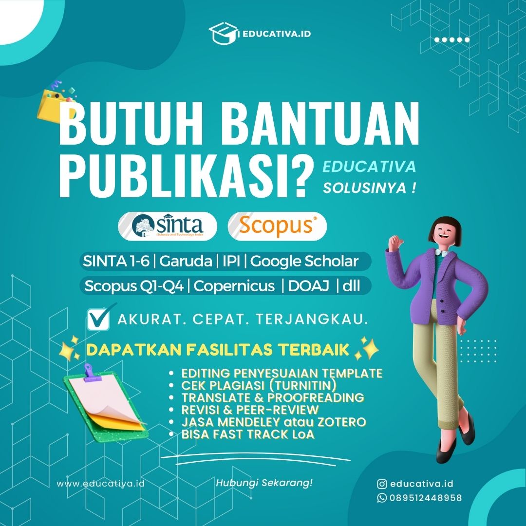 Poster jasa publikasi jurnal ilmiah nasional dan internasional akreditasi SINTA hingga Scopus.
