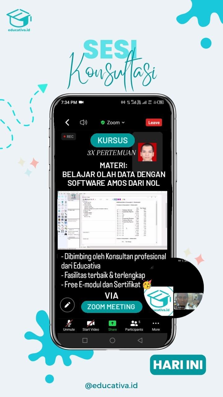 Testimoni jasa konsultasi dan kursus statistik dengan software AMOS dari nol.