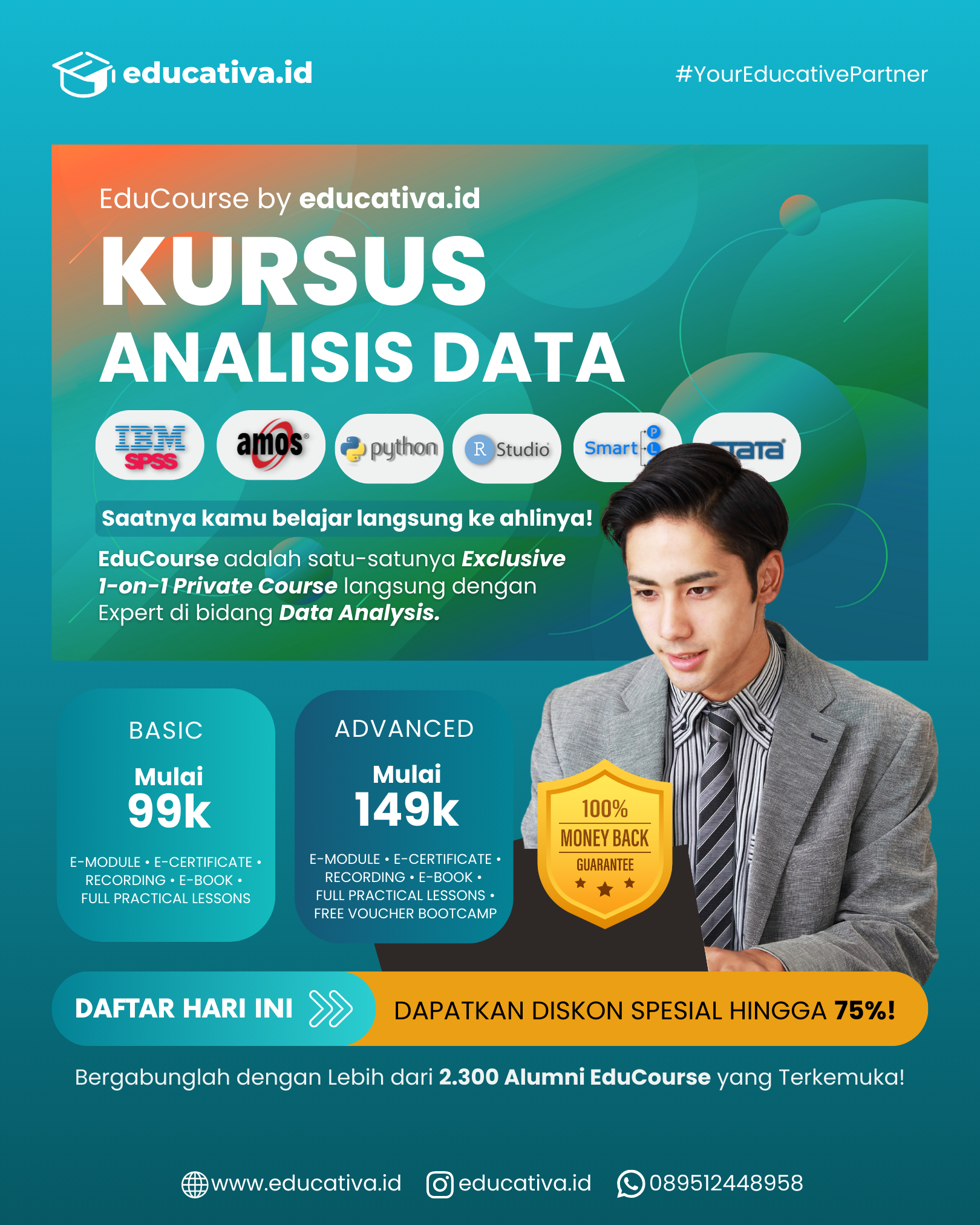 Poster kursus analisis data dan jasa olah data - panduan memilih metode analisis data yang tepat